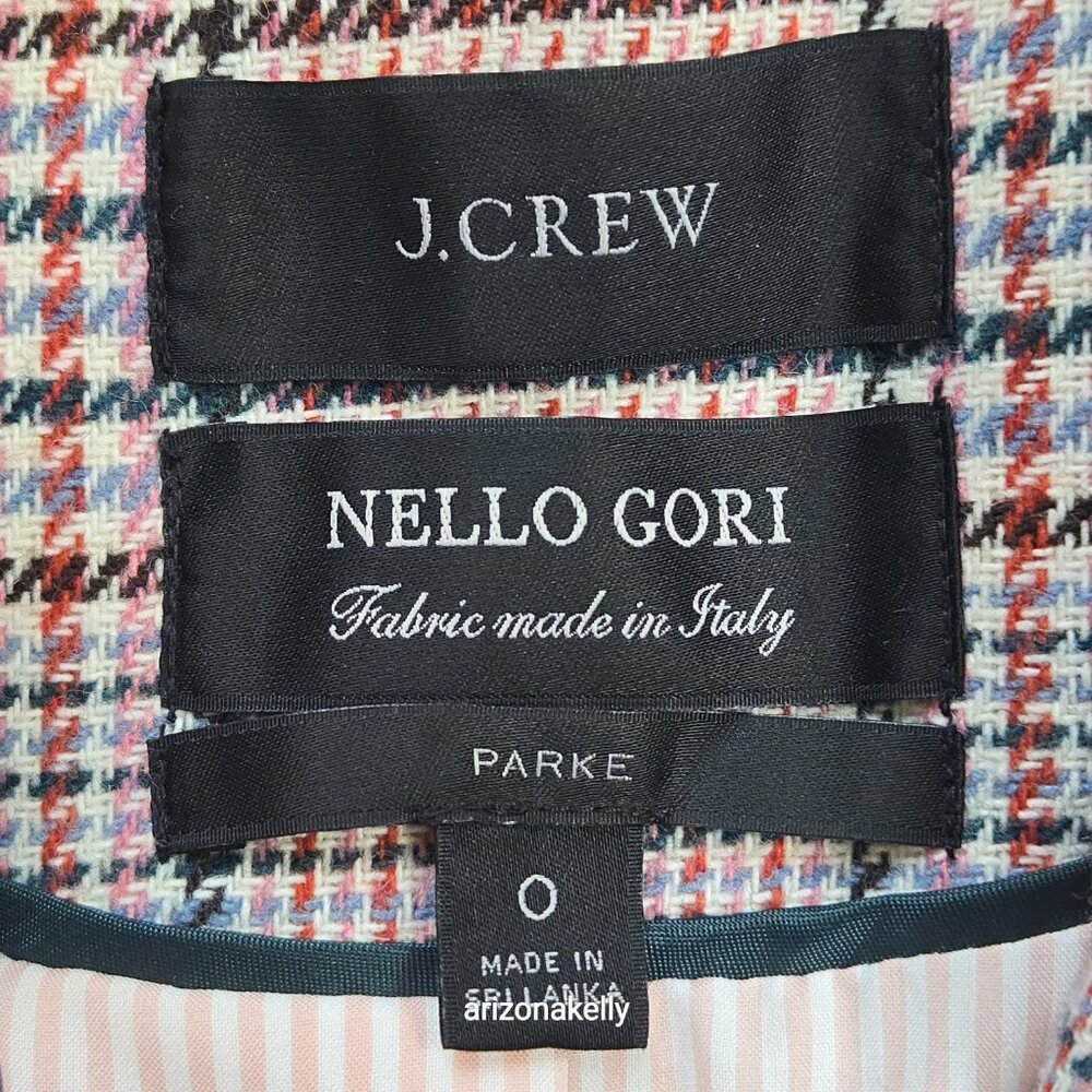 J. Crew Parke Blazer in Ivory Plaid Italian Wool Size 0 - Picture 4 of 13